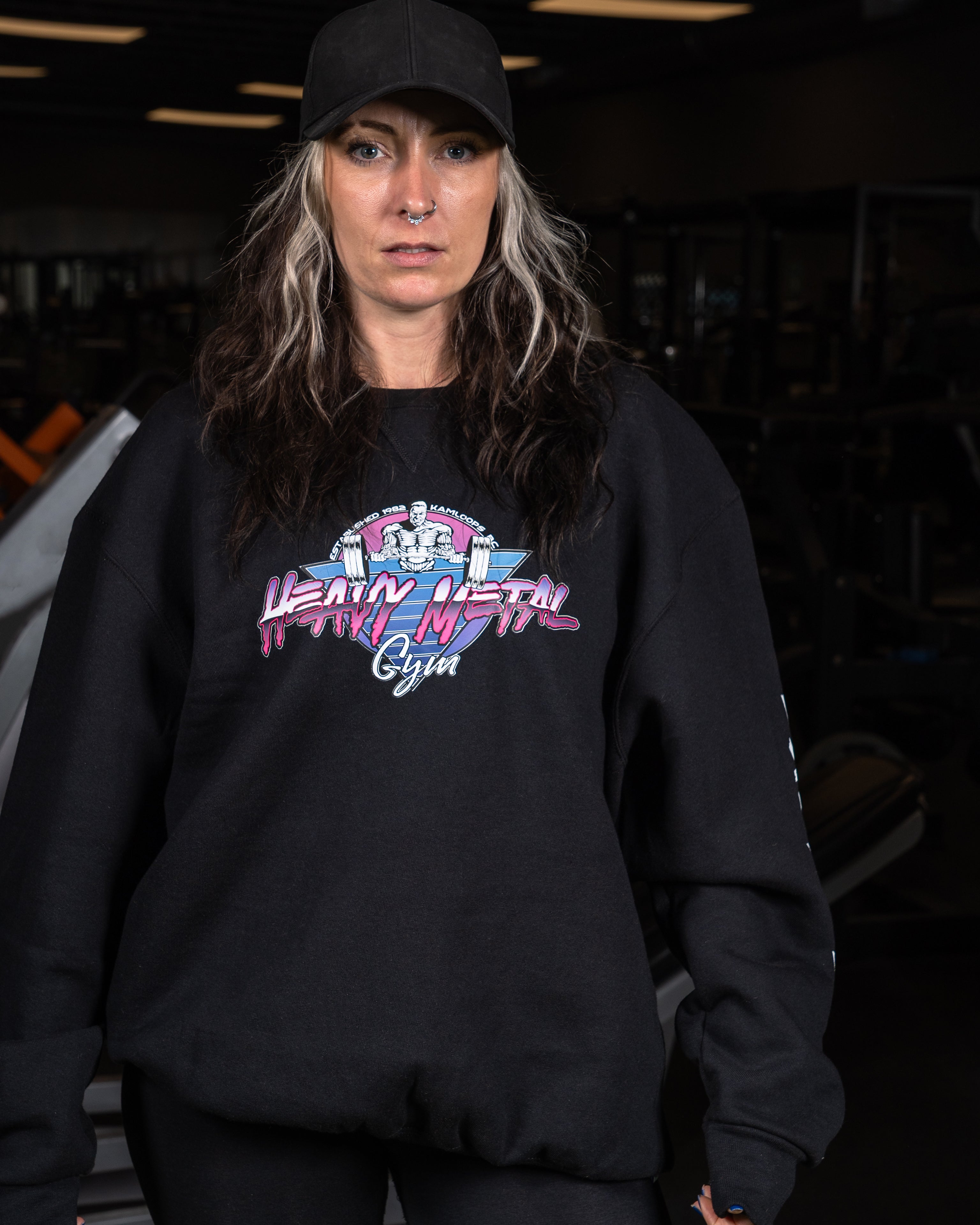 Retro Crewneck - Front View - Women's | Heavy Metal Gym
