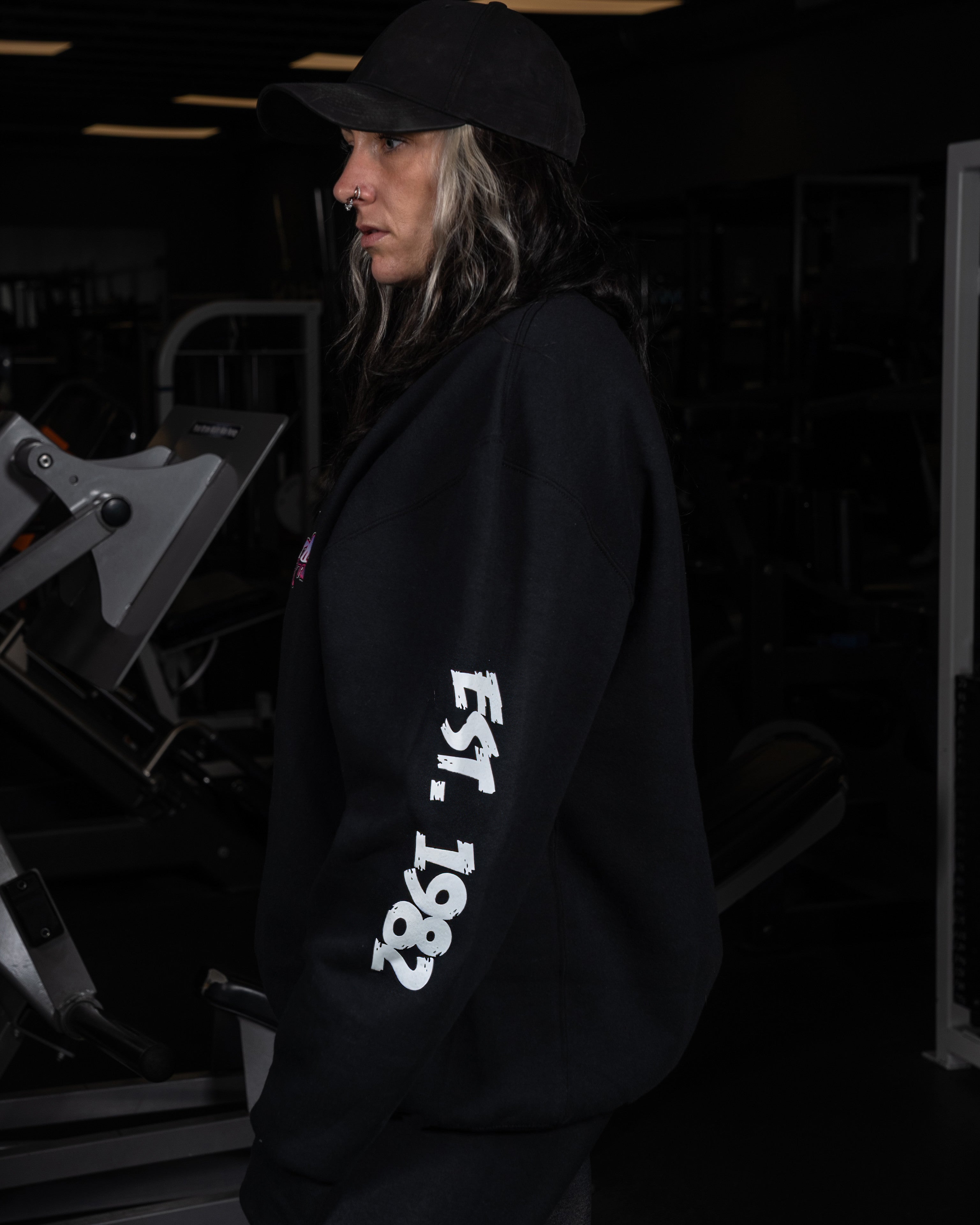 Retro Crewneck - Side View - Women's | Heavy Metal Gym