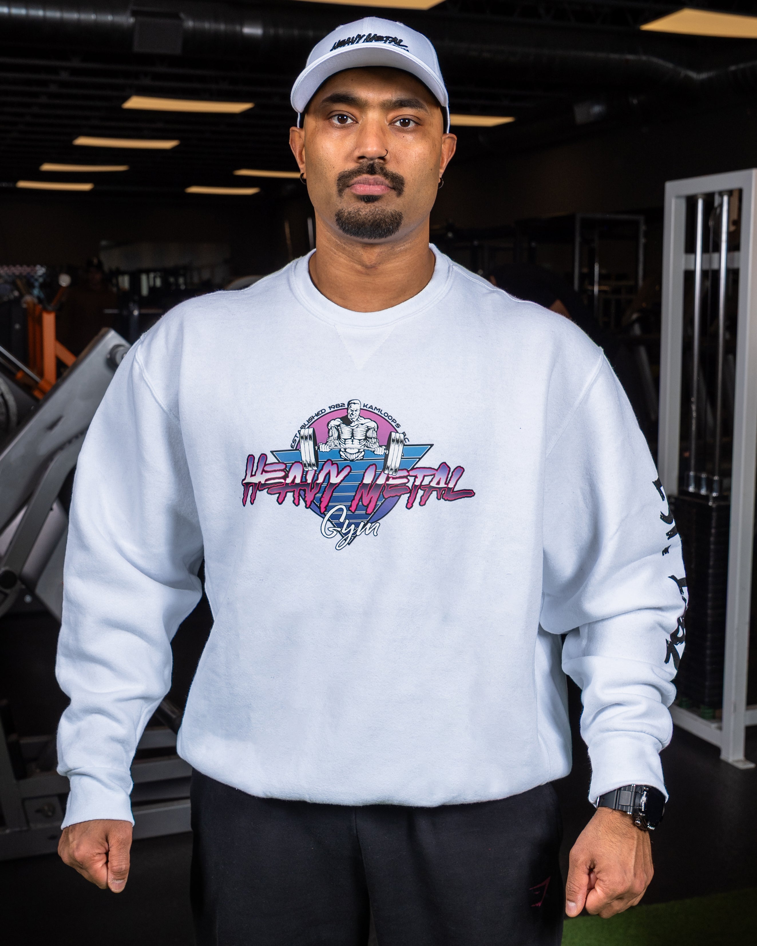 Retro Crewneck - Front View - Men's | Heavy Metal Gym