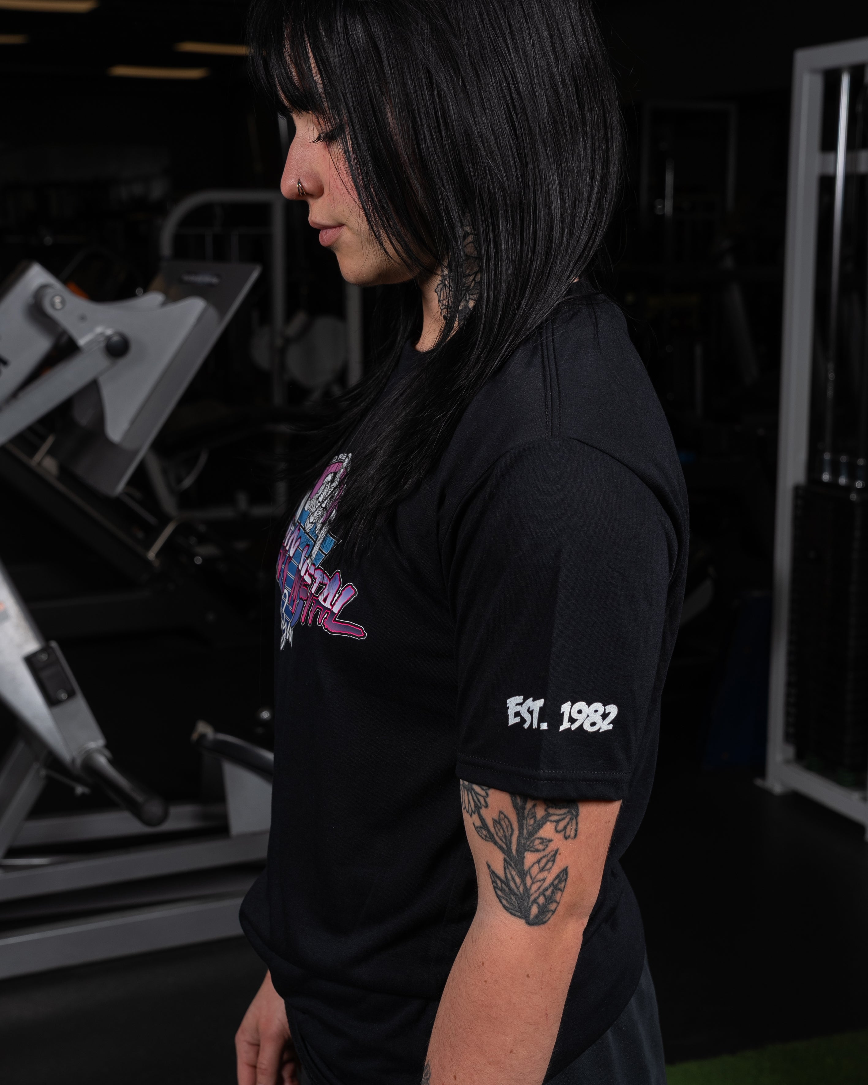 Retro T-Shirt - Side View - Women's | Heavy Metal Gym
