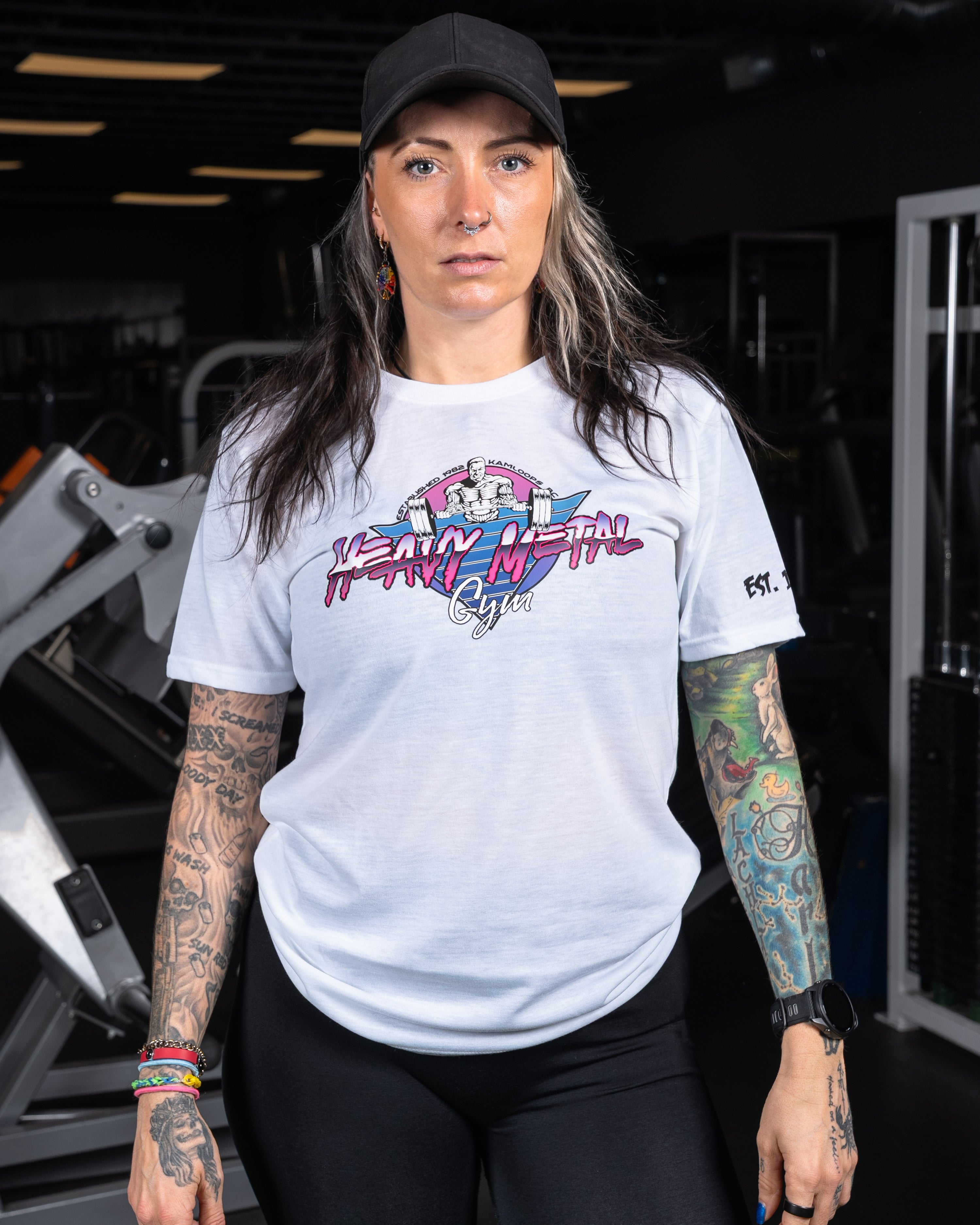 Retro T-Shirt - Front View - Women's | Heavy Metal Gym
