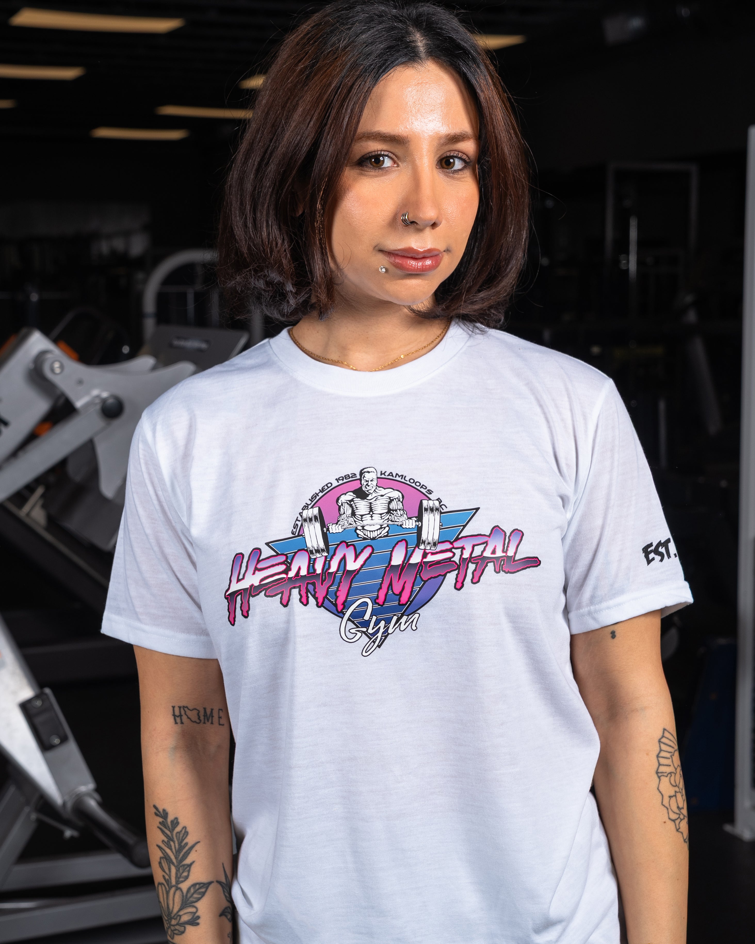 Retro T-Shirt - Front View - Women's | Heavy Metal Gym