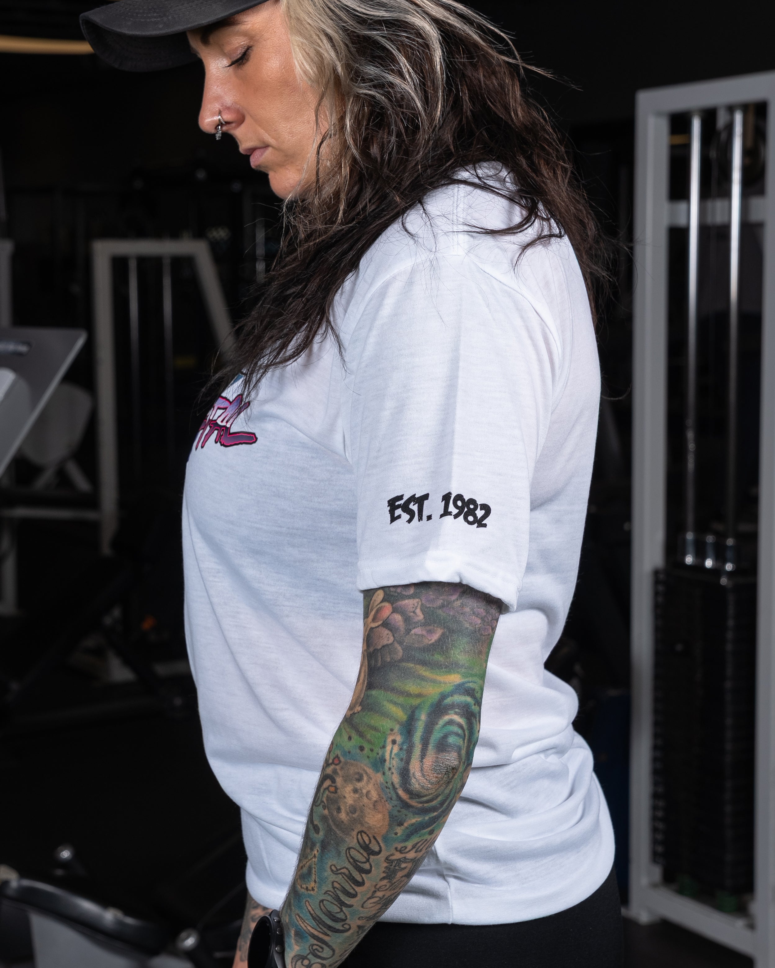 Retro T-Shirt - Side View - Women's | Heavy Metal Gym
