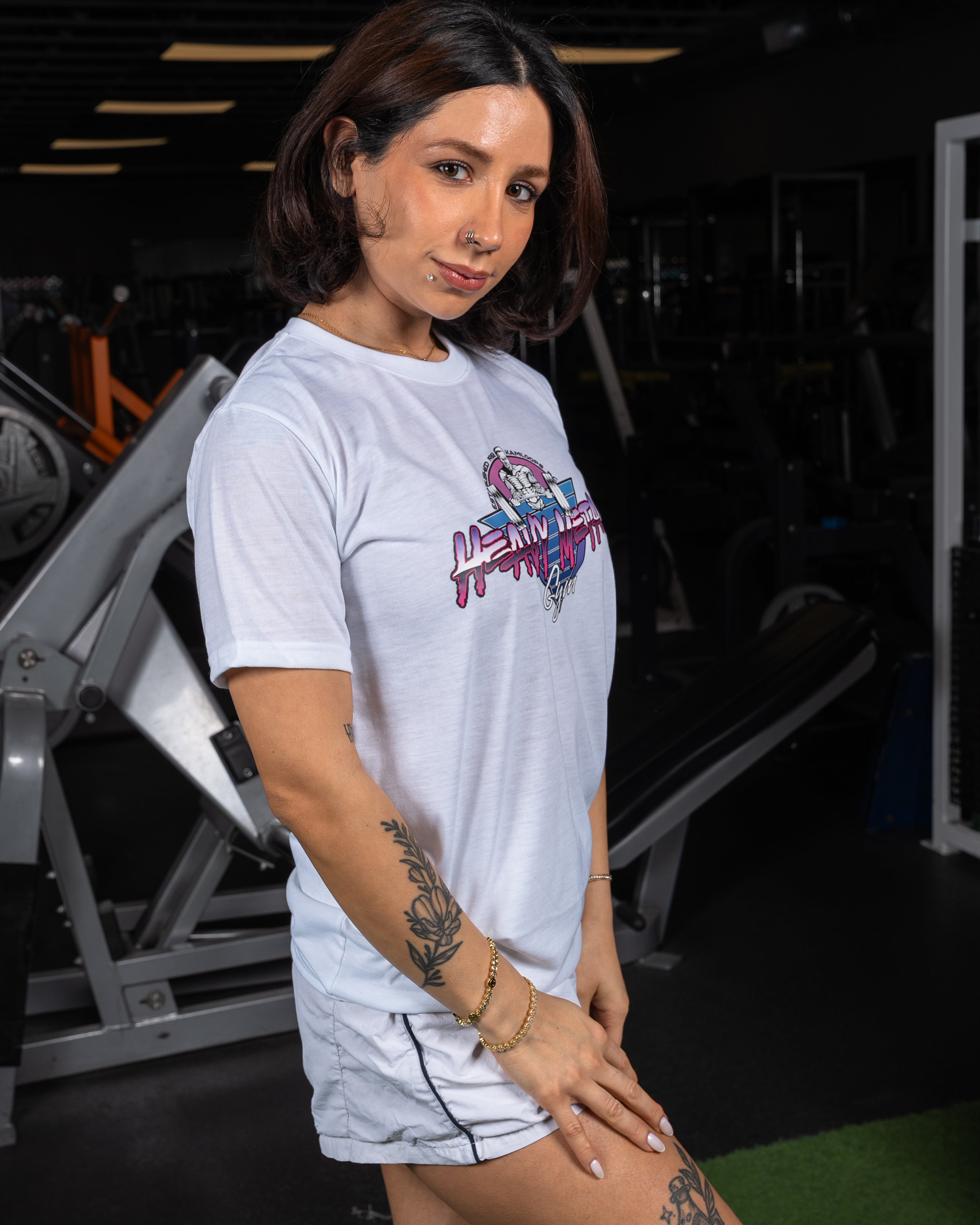 Retro T-Shirt - Side View - Women's | Heavy Metal Gym